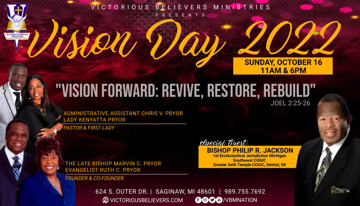 <h1 class="tribe-events-single-event-title">VICTORIOUS BELIEVERS PRESENTS: VISION DAY 2022</h1>