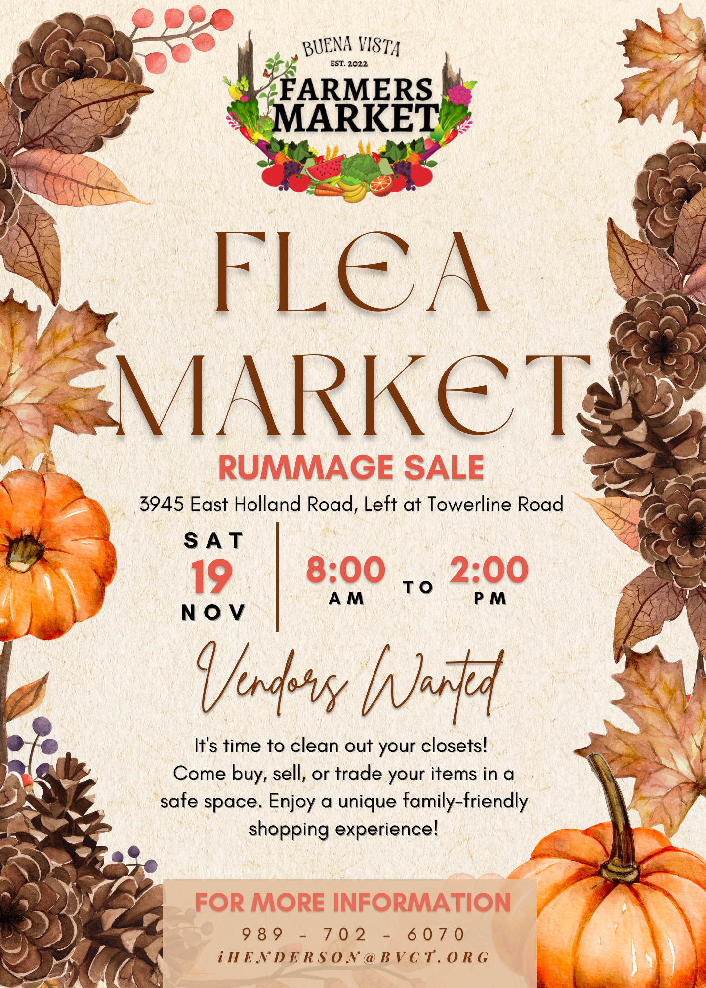 <h1 class="tribe-events-single-event-title">Buena Vista Farmers Market Flea Market & Rummage Sale</h1>