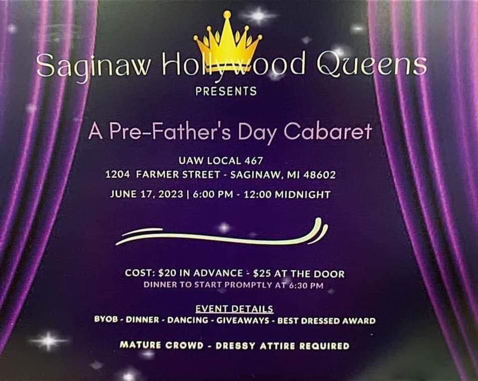 <h1 class="tribe-events-single-event-title">Saginaw Hollywood Queens presents A Pre-Fathers Day Cabaret</h1>