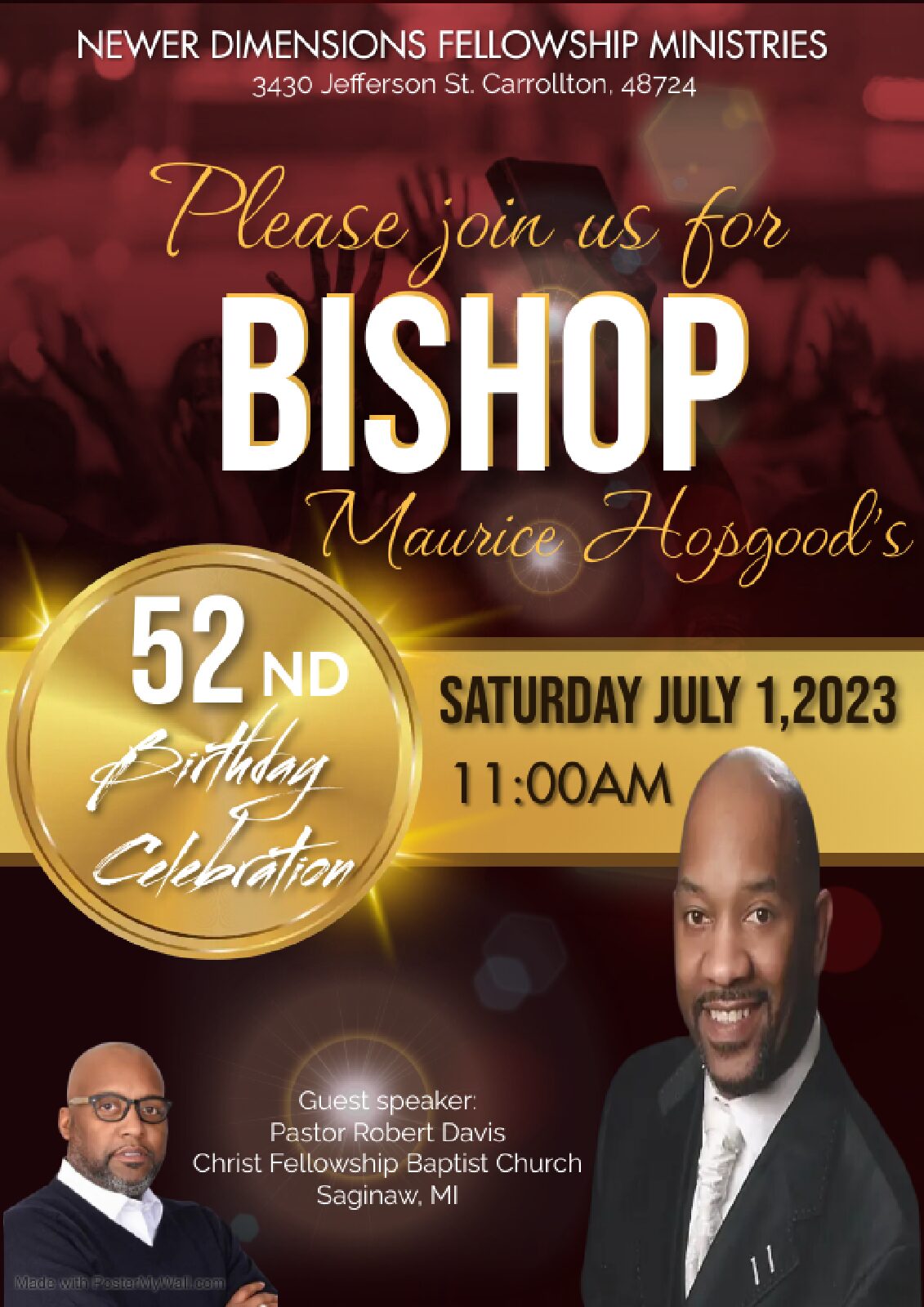 <h1 class="tribe-events-single-event-title">New Dimensions Fellowship Ministries presents Bishop Maurice Hopgood’s 52nd Birthday Celebration</h1>