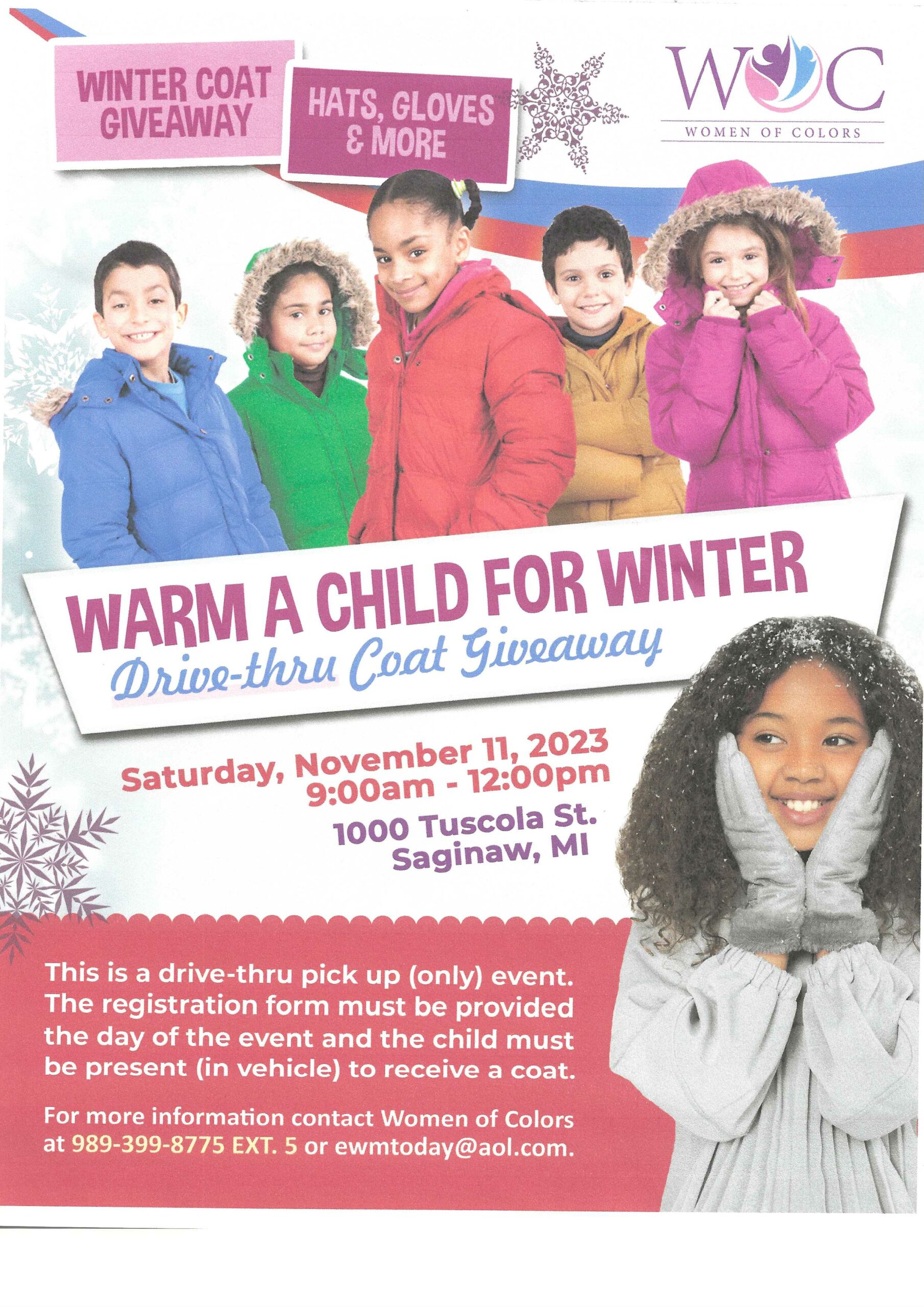 <h1 class="tribe-events-single-event-title">WOC presents Warm A Child For Winter: Coat Drive-thru Giveaway</h1>